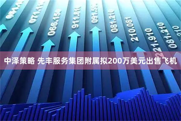 中泽策略 先丰服务集团附属拟200万美元出售飞机