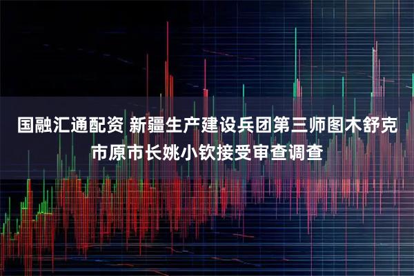 国融汇通配资 新疆生产建设兵团第三师图木舒克市原市长姚小钦接受审查调查