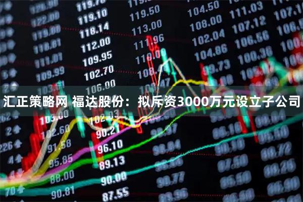 汇正策略网 福达股份：拟斥资3000万元设立子公司